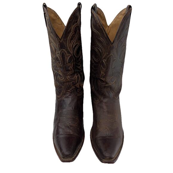 Shyanne Loretta Western Boots Women 9.5B Brown Leather Cowgirl Pointed Snip Toe - Picture 2 of 11